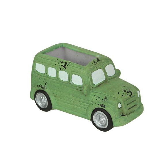 Distressed Green Finish Travel Camper Ceramic Planter Succulent Pot Garden Decor - Picture 1 of 3